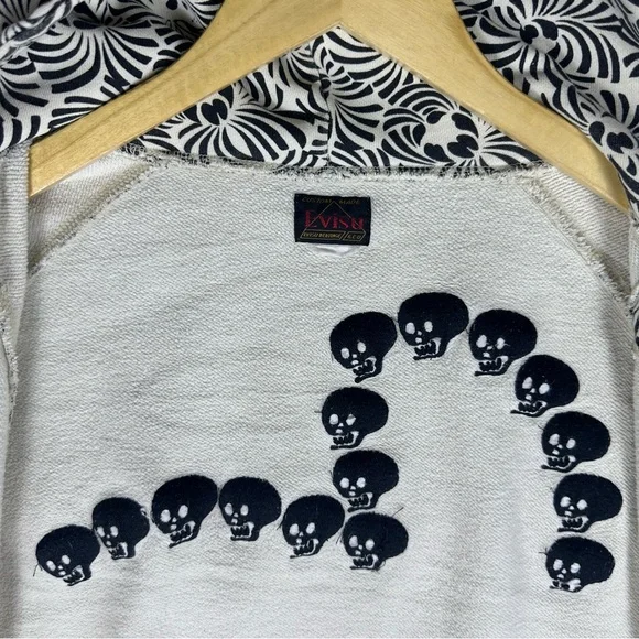 RARE Evisu Y2K 90’s Skulls Skeletons Zip Up Skater Hoodie Men’s Size 2XL